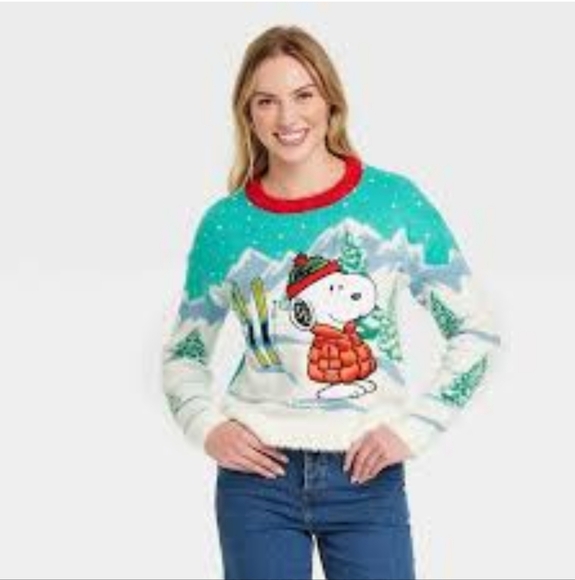 Peanuts | Sweaters | Peanuts Womens Long Sleeve Snoopy Christmas ...